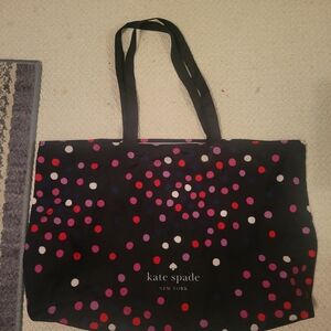 kate spade Black Polka Dot Tote with Pink, Red & Purple Dots